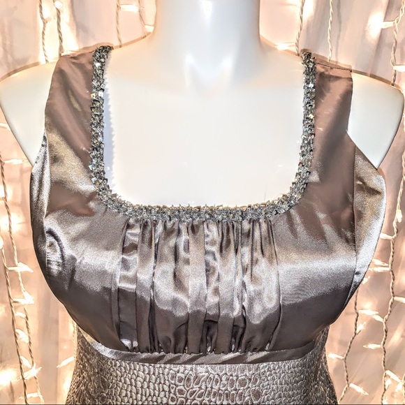 ADRIANNA PAPELL ⭐️ Silver Cocktail Dress & Jacket - Picture 2 of 12